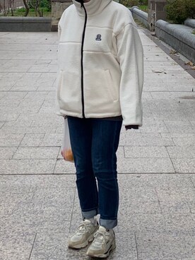 「LMCのアイテム（マウンテンパーカー）」を使った、100さん（レディース・165cm）の冬コーディネート