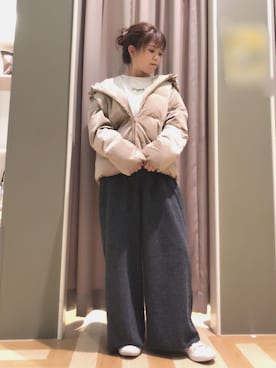「Green　Parks（グリーンパークス）のアイテム（ダウンジャケット/コート）」を使った、yukariさん（レディース・151cm）の秋コーディネート