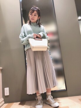 「Green　Parks（グリーンパークス）の・ウッドハンドルショルダ-バッグ（ショルダーバッグ）」を使った、yukariさん（レディース・151cm）の冬コーディネート
