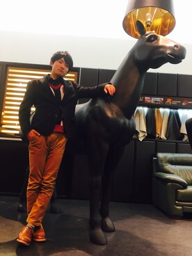 「YEVS（イーブス）のアイテム（トップス）」を使った、最上 勇気さん（メンズ・176cm）の冬コーディネート
