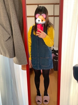 「USJコーデ」｜「アイテム（オールインワン・サロペット）」を使った、みわさん（レディース・157cm）の冬コーディネート