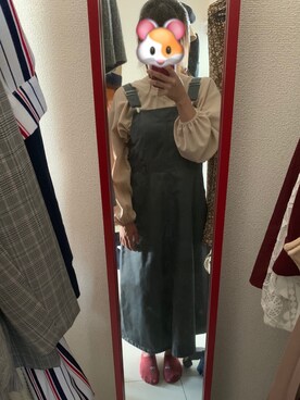 「one after another NICE CLAUP（ワンアフターアナザーナイスクラップ）のアイテム（オールインワン・サロペット）」を使った、みわさん（レディース・157cm）の秋コーディネート