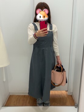 「one after another NICE CLAUP（ワンアフターアナザーナイスクラップ）のアイテム（オールインワン・サロペット）」を使った、みわさん（レディース・157cm）の秋コーディネート