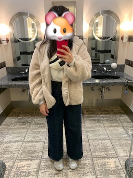「USJコーデ」｜「アイテム（ジャケット/アウター）」を使った、みわさん（レディース・157cm）の冬コーディネート