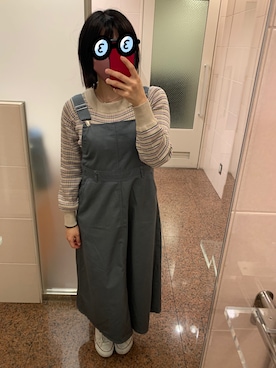 「one after another NICE CLAUP（ワンアフターアナザーナイスクラップ）のアイテム（ジャンパースカート）」を使った、みわさん（レディース・157cm）の冬コーディネート