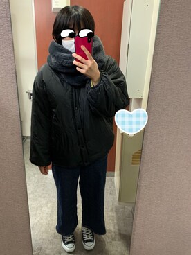 「URBAN RESEARCH（アーバンリサーチ）のアイテム（ネックウォーマー/スヌード）」を使った、みわさん（レディース・157cm）の冬コーディネート