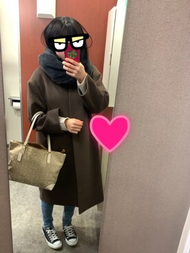 「URBAN RESEARCH（アーバンリサーチ）のアイテム（ネックウォーマー/スヌード）」を使った、みわさん（レディース・157cm）の冬コーディネート