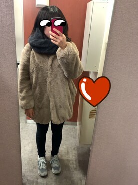 「URBAN RESEARCH（アーバンリサーチ）のアイテム（ネックウォーマー/スヌード）」を使った、みわさん（レディース・157cm）の冬コーディネート