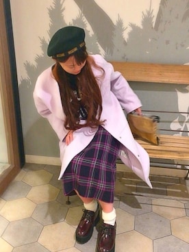「大学生コーデ」｜「アイテム（チェスターコート）」を使った、ayase☺︎* 相互さん（レディース・154cm）の春コーディネート