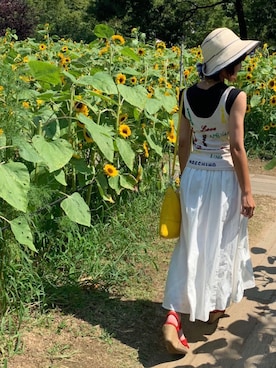 「ひまわり畑」｜「アイテム（その他）」を使った、ayase☺︎* 相互さん（レディース・153cm）の夏コーディネート