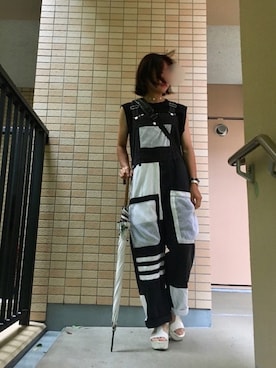 「傘」｜「アイテム（オールインワン・サロペット）」を使った、ayase☺︎* 相互さん（レディース・153cm）の夏コーディネート