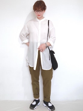 「GAP（ギャップ）のアイテム（カーゴパンツ）」を使った、napoiさん（レディース・156cm）の春コーディネート