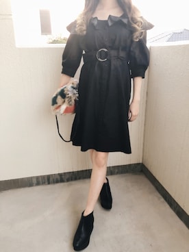 「アイテム（ワンピース/ドレス）」を使った、🌹🌿 Moooka 🌿🌹さん（レディース・158cm・10代）の秋コーディネート