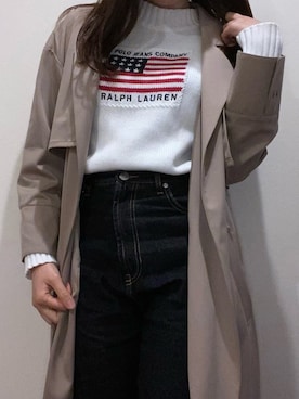 「Polo Ralph Lauren」｜「アイテム（トレンチコート）」を使った、楓さん（レディース・160cm）の冬コーディネート