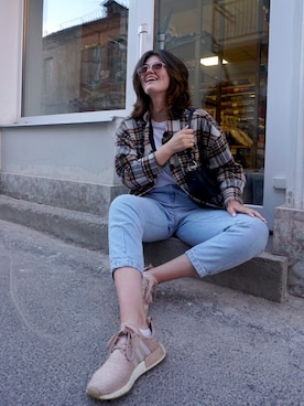 「PULL&BEAR（プルアンドベア）のアイテム（テーラードジャケット）」を使った、nadinlookさん（レディース・179cm）の秋コーディネート