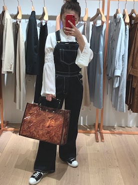 「PUBLIC TOKYO（パブリックトウキョウ）のアイテム（オールインワン・サロペット）」を使った、ayakaさん（レディース・152cm）の春コーディネート