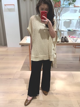 「PUBLIC TOKYO（パブリックトウキョウ）のアイテム（ベスト）」を使った、ayakaさん（レディース・152cm）の春コーディネート