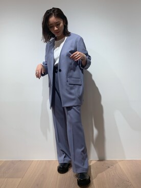 「PUBLIC TOKYO（パブリックトウキョウ）のアイテム（ノーカラージャケット）」を使った、ayakaさん（レディース・152cm）の夏コーディネート