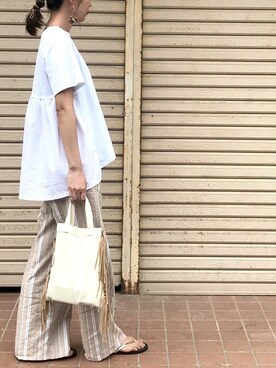 「H&M（エイチ・アンド・エム）のアイテム（ビーチサンダル）」を使った、＠hikさん（レディース・156cm）の夏コーディネート