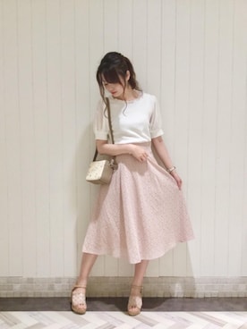 「コットンレース」｜マジェスティックレゴンルミネ池袋店スタッフさん（レディース・155cm）の夏コーディネート