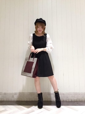 「池袋ルミネ」｜「アイテム（ブーツ）」を使った、マジェスティックレゴンルミネ池袋店スタッフさん（レディース・147cm）の秋コーディネート