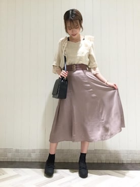 「コルセットスカート」｜マジェスティックレゴンルミネ池袋店スタッフさん（レディース・163cm）の秋コーディネート