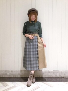 「池袋ルミネ」｜「アイテム（ブーツ）」を使った、マジェスティックレゴンルミネ池袋店スタッフさん（レディース・147cm）の秋コーディネート
