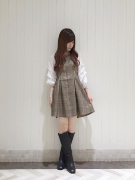 「池袋ルミネ」｜「アイテム（ブーツ）」を使った、マジェスティックレゴンルミネ池袋店スタッフさん（レディース・162cm）の秋コーディネート