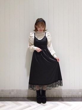 「池袋ルミネ」｜「アイテム（ブーツ）」を使った、マジェスティックレゴンルミネ池袋店スタッフさん（レディース・147cm）の秋コーディネート