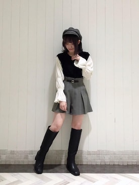 「池袋ルミネ」｜「アイテム（ブーツ）」を使った、マジェスティックレゴンルミネ池袋店スタッフさん（レディース・147cm）の秋コーディネート