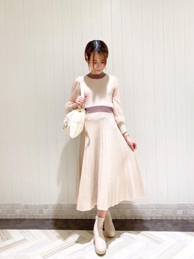 「池袋ルミネ」｜「アイテム（ブーツ）」を使った、マジェスティックレゴンルミネ池袋店スタッフさん（レディース・163cm）の秋コーディネート