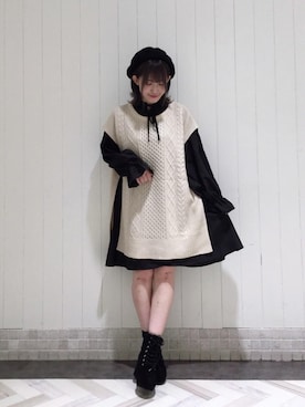 「池袋ルミネ」｜「アイテム（ブーツ）」を使った、マジェスティックレゴンルミネ池袋店スタッフさん（レディース・147cm）の秋コーディネート