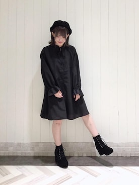 「池袋ルミネ」｜「アイテム（ブーツ）」を使った、マジェスティックレゴンルミネ池袋店スタッフさん（レディース・147cm）の秋コーディネート