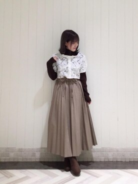 「池袋ルミネ」｜「アイテム（ブーツ）」を使った、マジェスティックレゴンルミネ池袋店スタッフさん（レディース・147cm）の秋コーディネート