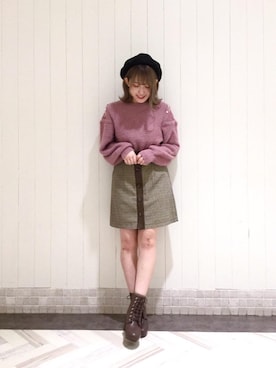 「池袋ルミネ」｜「アイテム（ブーツ）」を使った、マジェスティックレゴンルミネ池袋店スタッフさん（レディース・147cm）の秋コーディネート