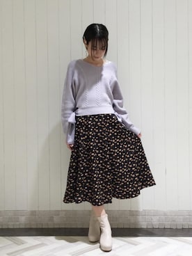 「池袋ルミネ」｜「アイテム（ブーツ）」を使った、マジェスティックレゴンルミネ池袋店スタッフさん（レディース・163cm）の秋コーディネート