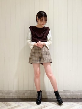 「池袋ルミネ」｜「アイテム（ブーツ）」を使った、マジェスティックレゴンルミネ池袋店スタッフさん（レディース・163cm）の秋コーディネート