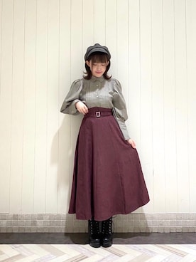 「池袋ルミネ」｜「アイテム（ブーツ）」を使った、マジェスティックレゴンルミネ池袋店スタッフさん（レディース・147cm）の秋コーディネート