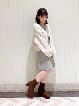 「池袋ルミネ」｜「アイテム（ブーツ）」を使った、マジェスティックレゴンルミネ池袋店スタッフさん（レディース・147cm）の秋コーディネート
