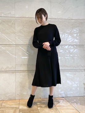 「池袋ルミネ」｜「アイテム（ブーツ）」を使った、マジェスティックレゴンルミネ池袋店スタッフさん（レディース・163cm）の秋コーディネート