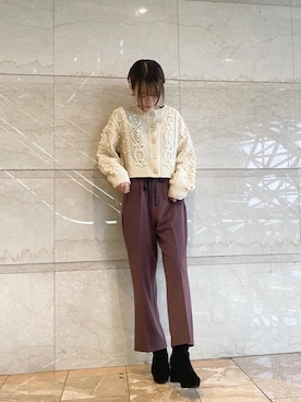 「池袋ルミネ」｜「アイテム（ブーツ）」を使った、マジェスティックレゴンルミネ池袋店スタッフさん（レディース・163cm）の秋コーディネート