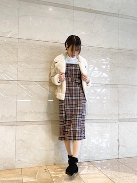 「池袋ルミネ」｜「アイテム（ブーツ）」を使った、マジェスティックレゴンルミネ池袋店スタッフさん（レディース・163cm）の秋コーディネート