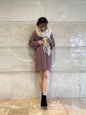 「池袋ルミネ」｜「アイテム（ブーツ）」を使った、マジェスティックレゴンルミネ池袋店スタッフさん（レディース・163cm）の秋コーディネート