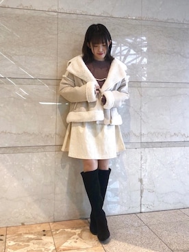 「池袋ルミネ」｜「アイテム（ブーツ）」を使った、マジェスティックレゴンルミネ池袋店スタッフさん（レディース・147cm）の秋コーディネート