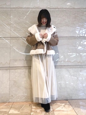 「池袋ルミネ」｜「アイテム（ブーツ）」を使った、マジェスティックレゴンルミネ池袋店スタッフさん（レディース・147cm）の秋コーディネート