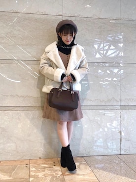 「池袋ルミネ」｜「アイテム（ブーツ）」を使った、マジェスティックレゴンルミネ池袋店スタッフさん（レディース・147cm）の秋コーディネート
