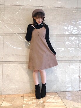 「池袋ルミネ」｜「アイテム（ブーツ）」を使った、マジェスティックレゴンルミネ池袋店スタッフさん（レディース・155cm）の秋コーディネート