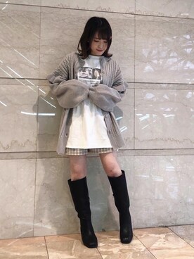 「池袋ルミネ」｜「アイテム（ブーツ）」を使った、マジェスティックレゴンルミネ池袋店スタッフさん（レディース・147cm）の秋コーディネート