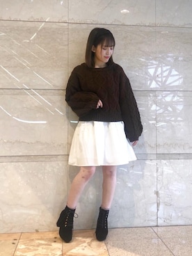 「池袋ルミネ」｜「アイテム（ブーツ）」を使った、マジェスティックレゴンルミネ池袋店スタッフさん（レディース・147cm）の冬コーディネート