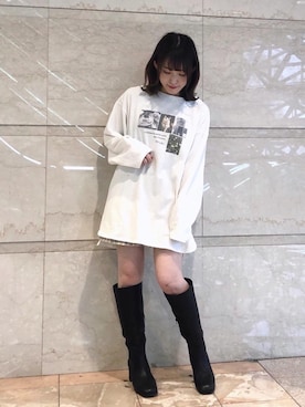 「池袋ルミネ」｜「アイテム（ブーツ）」を使った、マジェスティックレゴンルミネ池袋店スタッフさん（レディース・147cm）の冬コーディネート